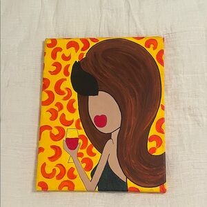 Art Canvas with orange and Yellow Design